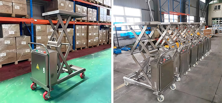 Stainless steel electric lifting platform trucks